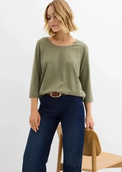 bonprix Shirts & Tops|Nachhaltigere Materialien^Shirt aus reiner Baumwolle oliv