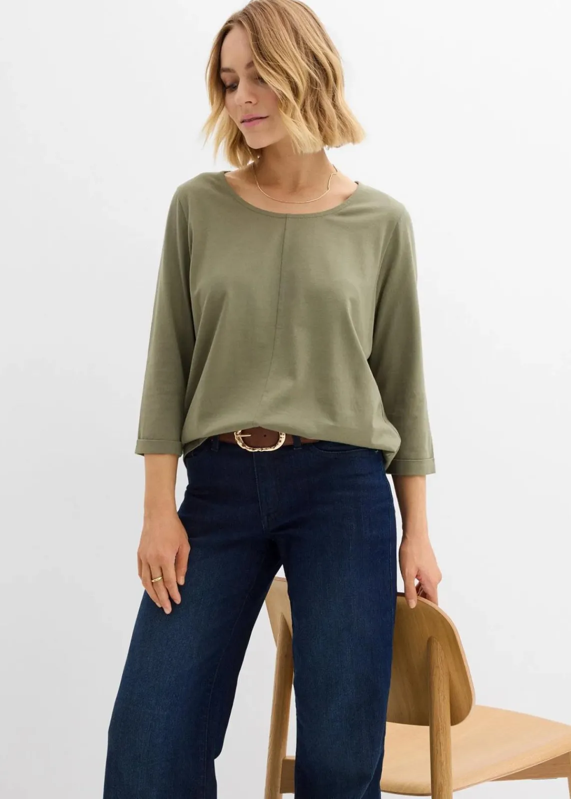 bonprix Shirts & Tops|Nachhaltigere Materialien^Shirt aus reiner Baumwolle oliv