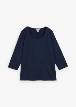 bonprix Nachhaltigere Materialien|Shirts & Tops^Shirt aus reiner Baumwolle dunkelblau