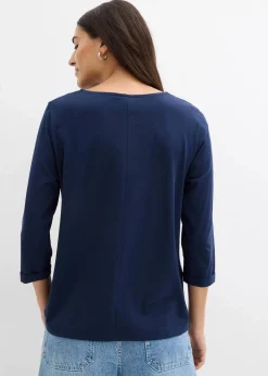 bonprix Nachhaltigere Materialien|Shirts & Tops^Shirt aus reiner Baumwolle dunkelblau