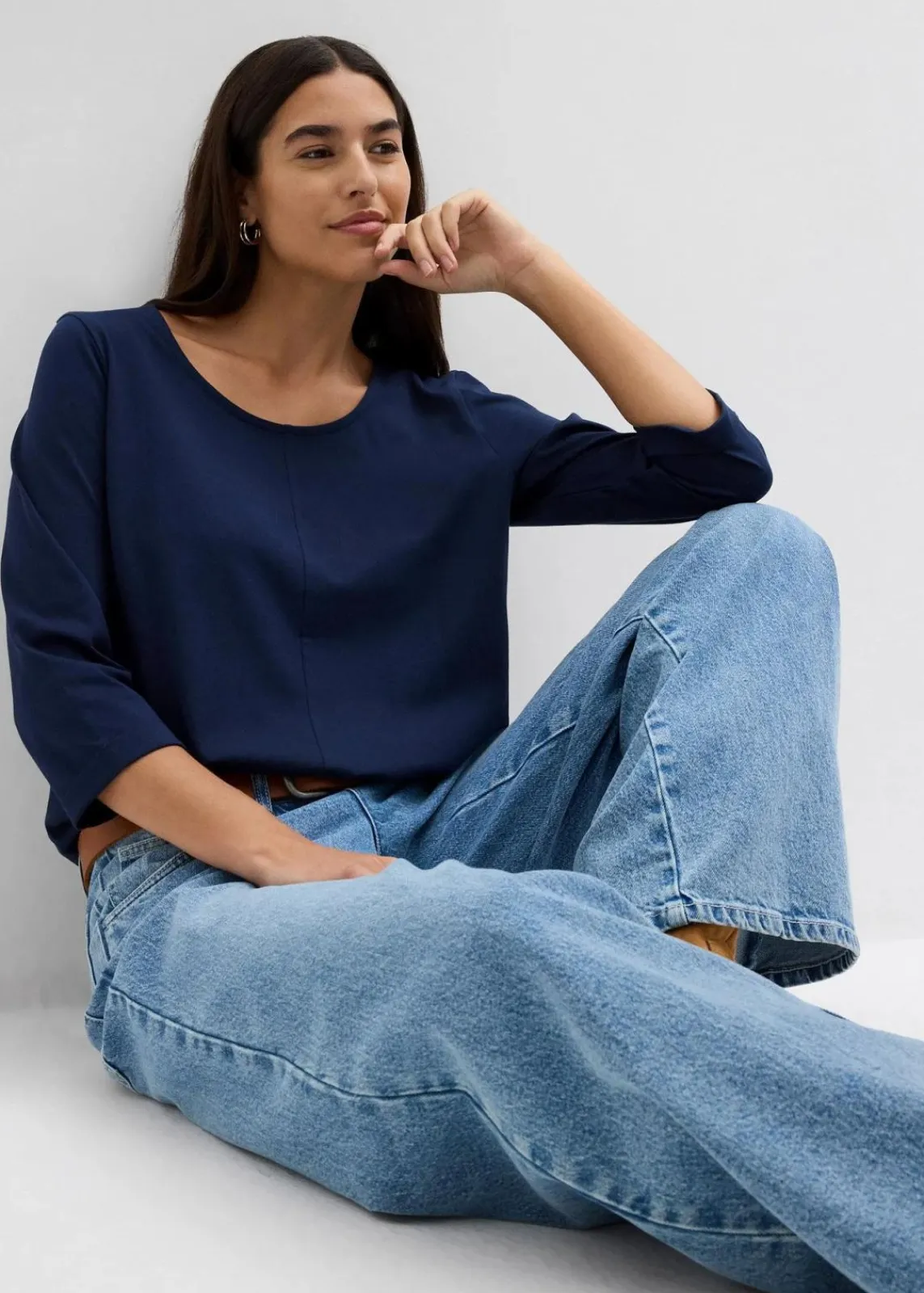 bonprix Nachhaltigere Materialien|Shirts & Tops^Shirt aus reiner Baumwolle dunkelblau