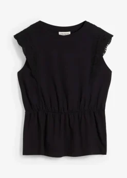 bonprix Shirts & Tops^Shirt aus reiner Baumwolle schwarz