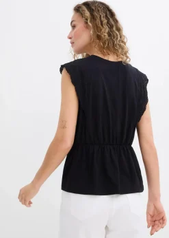 bonprix Shirts & Tops^Shirt aus reiner Baumwolle schwarz