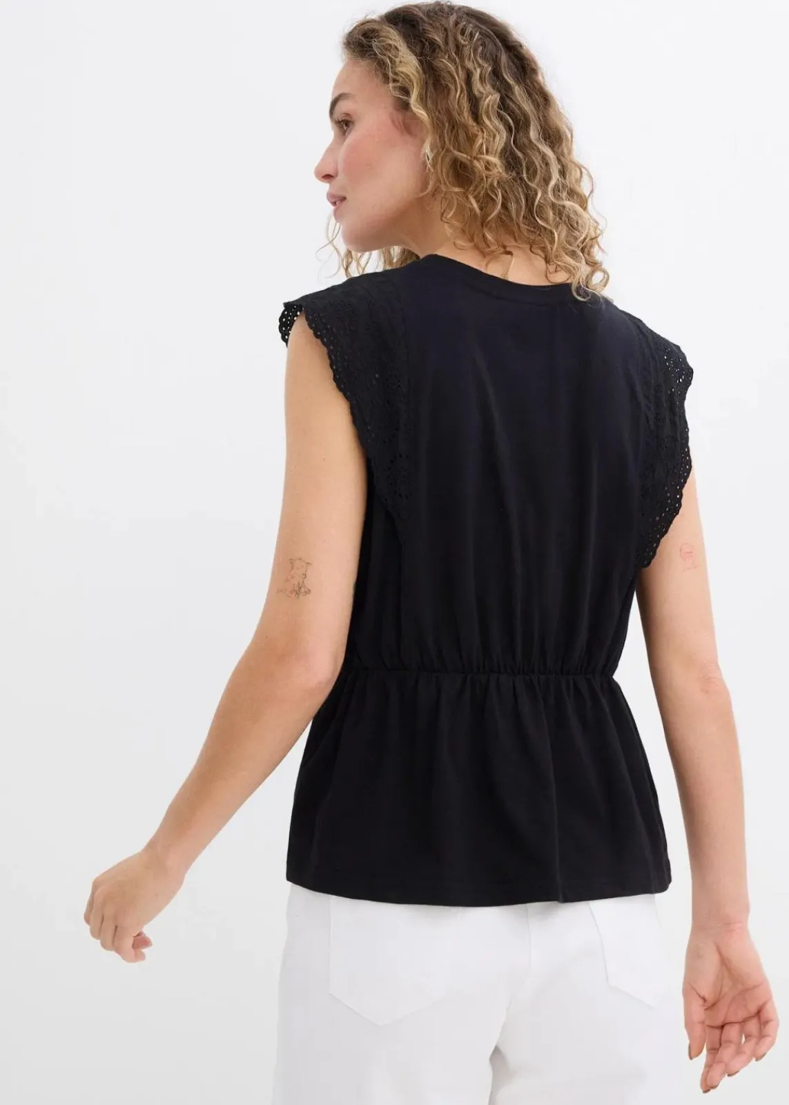 bonprix Shirts & Tops^Shirt aus reiner Baumwolle schwarz