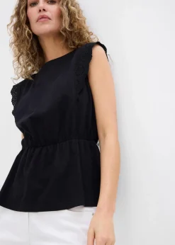bonprix Shirts & Tops^Shirt aus reiner Baumwolle schwarz