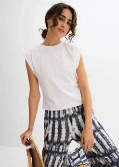 bonprix Shirts & Tops^Shirt aus reiner Baumwolle weiß