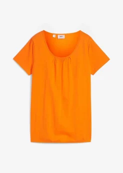 bonprix Shirts & Tops^Shirt aus reiner Baumwolle, Kurzarm warmorange