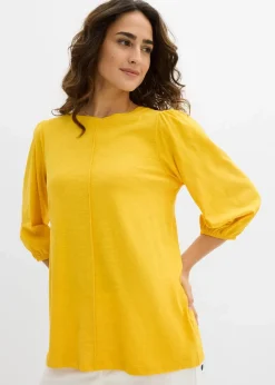 bonprix Nachhaltigere Materialien|Shirts & Tops^Shirt aus reiner Baumwolle safrangelb