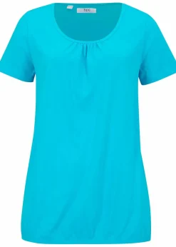 bonprix Shirts & Tops^Shirt aus reiner Baumwolle, Kurzarm karibikblau