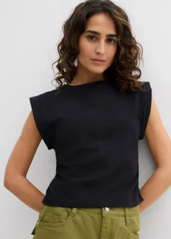 bonprix Shirts & Tops^Shirt aus reiner Baumwolle schwarz