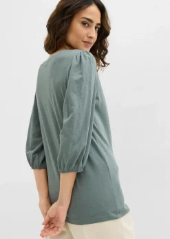 bonprix Shirts & Tops|Nachhaltigere Materialien^Shirt aus reiner Baumwolle eukalyptusgrün