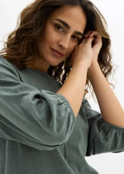 bonprix Shirts & Tops|Nachhaltigere Materialien^Shirt aus reiner Baumwolle eukalyptusgrün