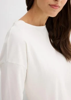bonprix Shirts & Tops|Nachhaltigere Materialien^Shirt aus reiner Baumwolle wollweiß