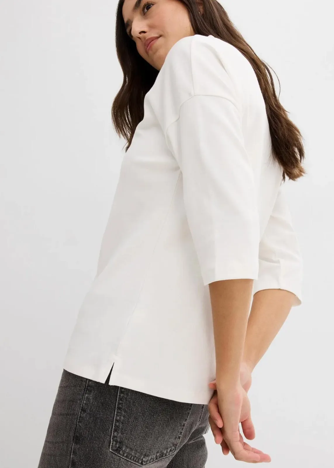 bonprix Shirts & Tops|Nachhaltigere Materialien^Shirt aus reiner Baumwolle wollweiß