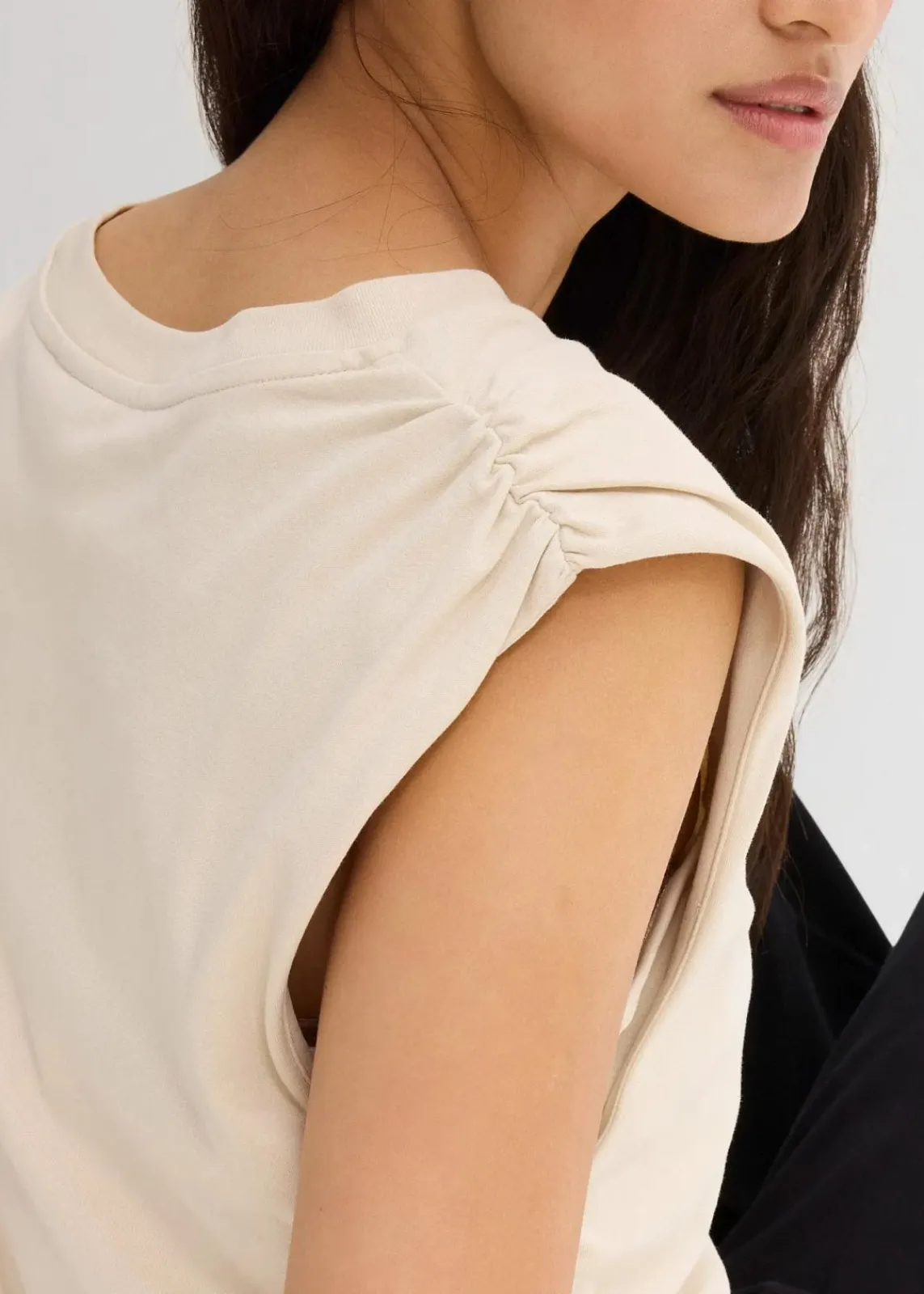 bonprix Shirts & Tops^Shirt aus reiner Baumwolle kieselbeige