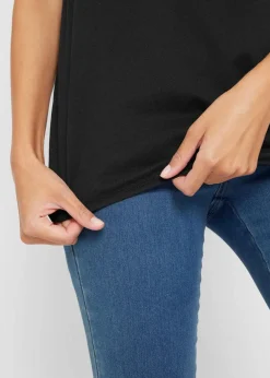 bonprix Shirts & Tops^Shirt aus reiner Baumwolle, Kurzarm schwarz