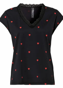 bonprix Shirts & Tops^Shirt aus reiner Baumwolle schwarz bedruckt