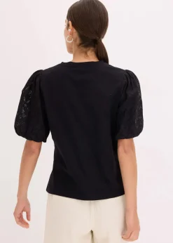 bonprix Shirts & Tops^Shirt aus reiner Baumwolle schwarz