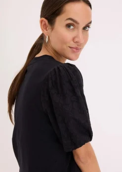 bonprix Shirts & Tops^Shirt aus reiner Baumwolle schwarz