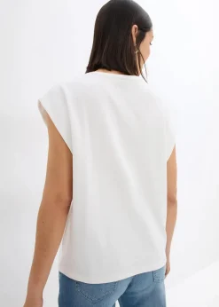 bonprix Nachhaltigere Materialien|Shirts & Tops^Shirt aus reiner Bio-Baumwolle wollweiß