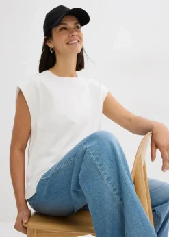 bonprix Nachhaltigere Materialien|Shirts & Tops^Shirt aus reiner Bio-Baumwolle wollweiß