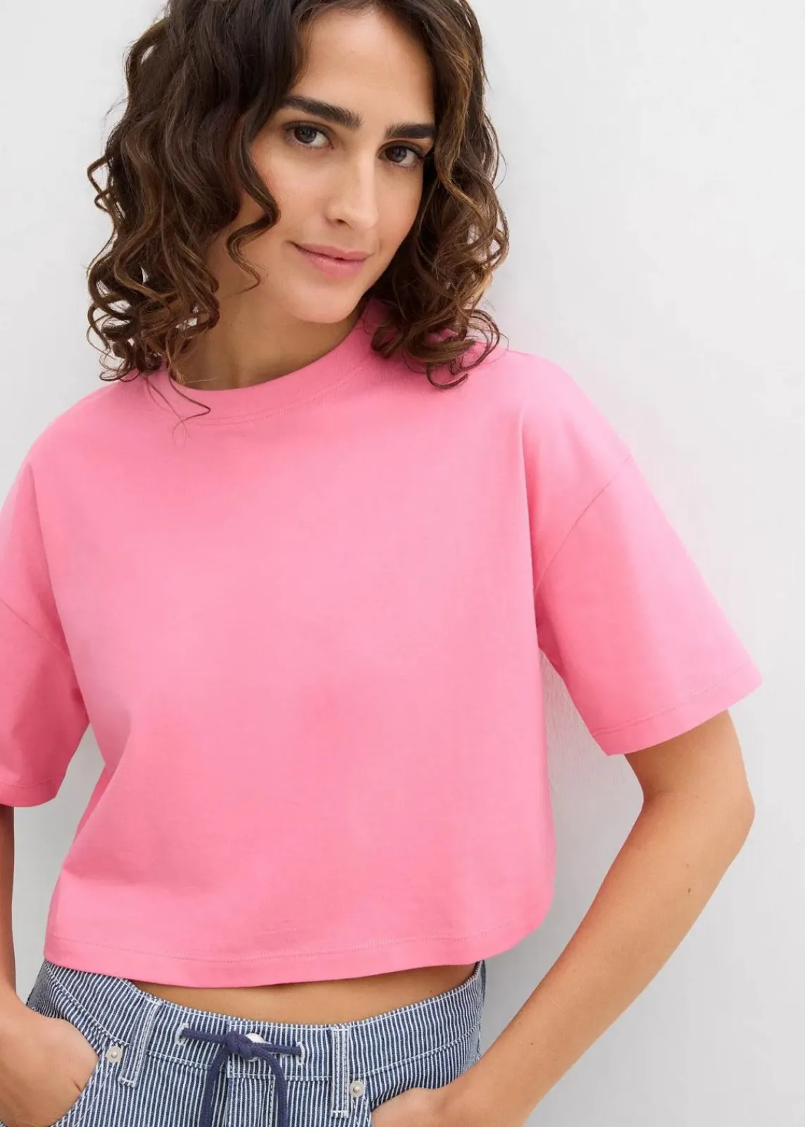 bonprix Shirts & Tops|Nachhaltigere Materialien^Shirt aus reiner Bio-Baumwolle knallrosa