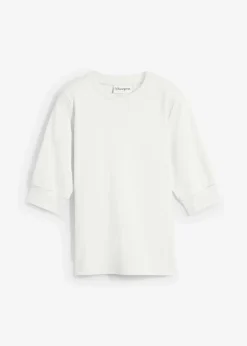 bonprix Shirts & Tops|Nachhaltigere Materialien^Shirt aus reiner Bio-Baumwolle wollweiß