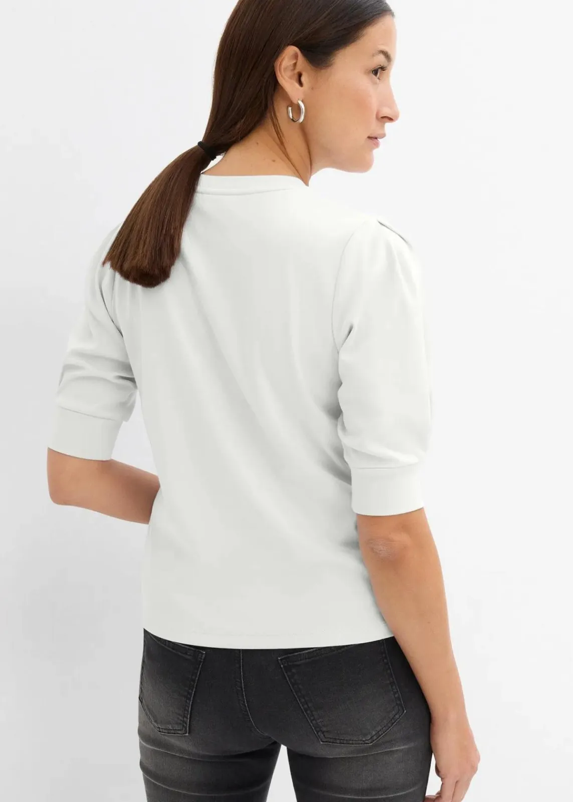 bonprix Shirts & Tops|Nachhaltigere Materialien^Shirt aus reiner Bio-Baumwolle wollweiß