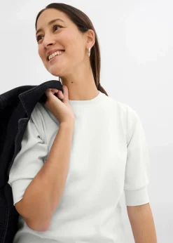 bonprix Shirts & Tops|Nachhaltigere Materialien^Shirt aus reiner Bio-Baumwolle wollweiß