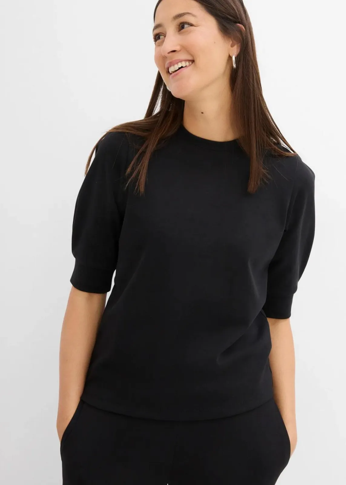 bonprix Nachhaltigere Materialien|Shirts & Tops^Shirt aus reiner Bio-Baumwolle schwarz