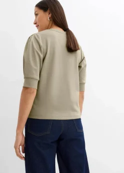 bonprix Shirts & Tops|Nachhaltigere Materialien^Shirt aus reiner Bio-Baumwolle rauchkhaki