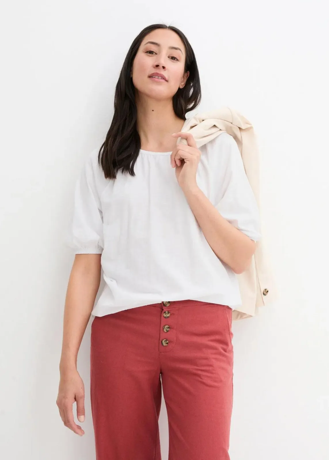 bonprix Nachhaltigere Materialien|Shirts & Tops^Shirt aus reiner Bio-Baumwolle weiß