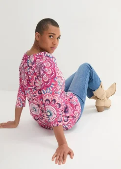 bonprix Nachhaltigere Materialien|Shirts & Tops^Shirt aus reiner Bio-Baumwolle pinklady geblümt