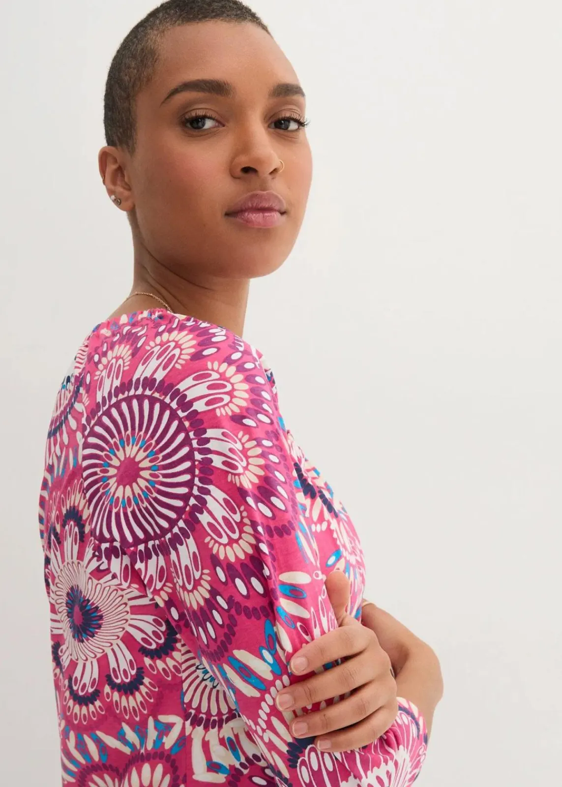 bonprix Nachhaltigere Materialien|Shirts & Tops^Shirt aus reiner Bio-Baumwolle pinklady geblümt