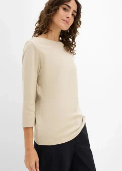 bonprix Nachhaltigere Materialien|Shirts & Tops^Shirt aus reiner schwerer Bio-Baumwolle rauchkhaki