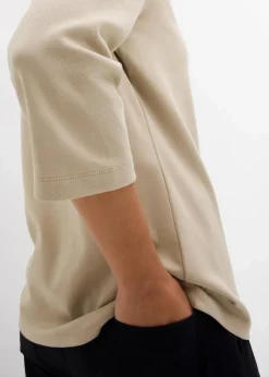 bonprix Nachhaltigere Materialien|Shirts & Tops^Shirt aus reiner schwerer Bio-Baumwolle rauchkhaki