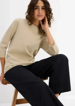 bonprix Nachhaltigere Materialien|Shirts & Tops^Shirt aus reiner schwerer Bio-Baumwolle rauchkhaki