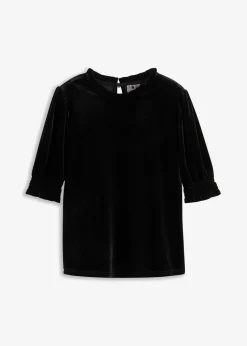 bonprix Shirts & Tops^Shirt aus softem Samt schwarz