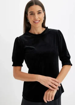 bonprix Shirts & Tops^Shirt aus softem Samt schwarz