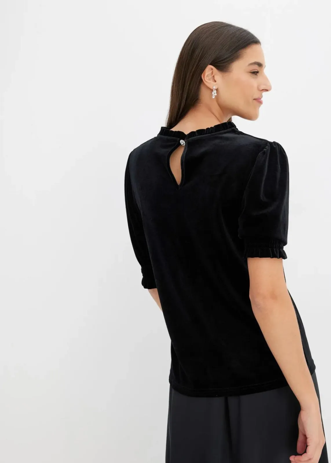 bonprix Shirts & Tops^Shirt aus softem Samt schwarz