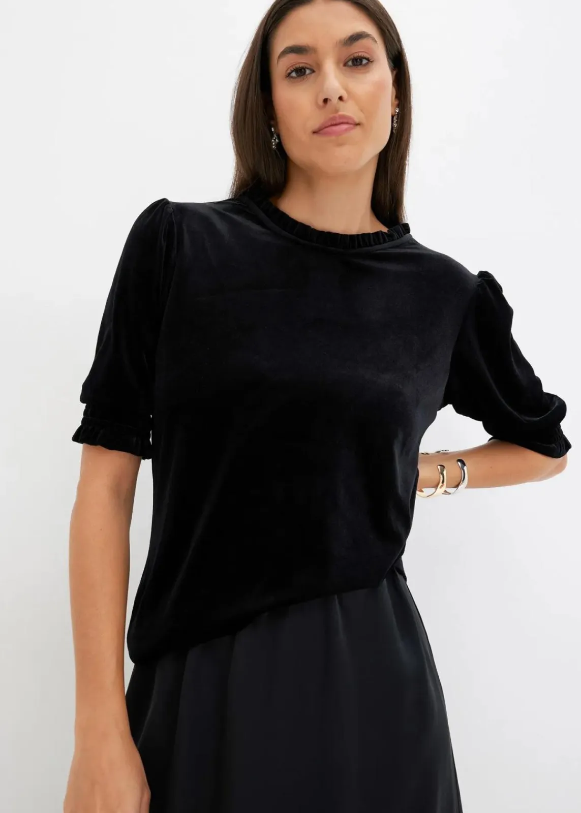 bonprix Shirts & Tops^Shirt aus softem Samt schwarz
