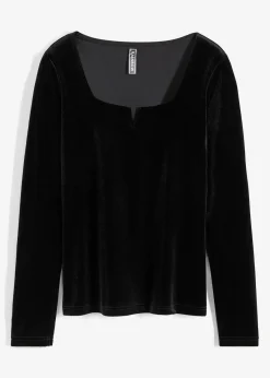bonprix Shirts & Tops^Shirt aus softem Samt schwarz