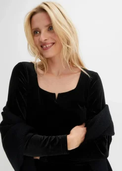 bonprix Shirts & Tops^Shirt aus softem Samt schwarz