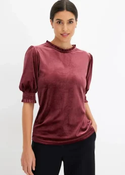 bonprix Shirts & Tops^Shirt aus softem Samt ahornrot