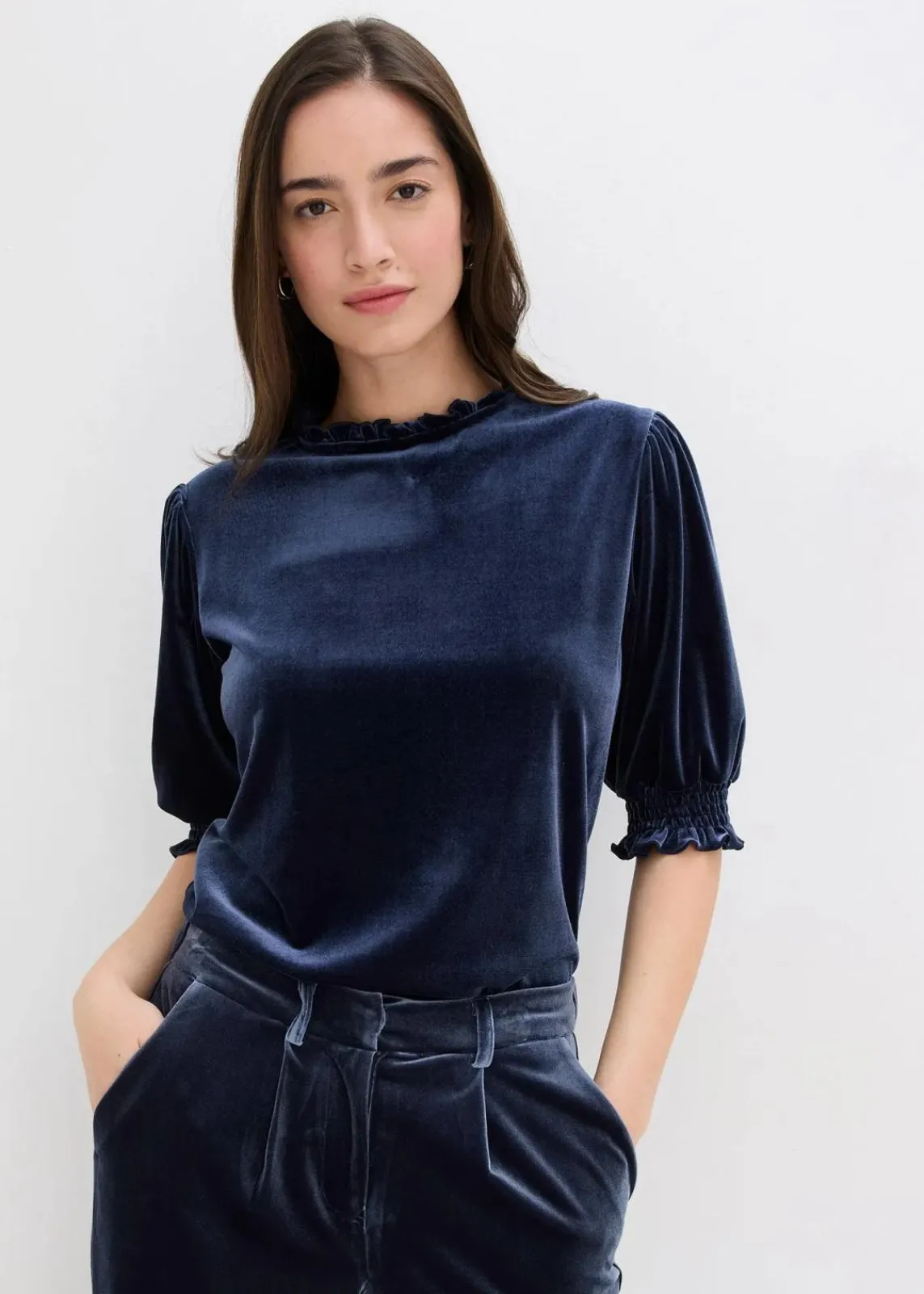 bonprix Shirts & Tops^Shirt aus softem Samt dunkelblau