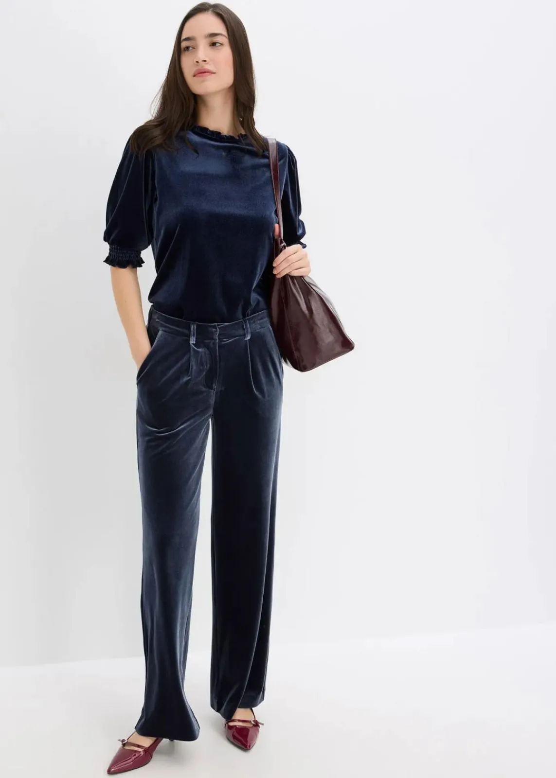 bonprix Shirts & Tops^Shirt aus softem Samt dunkelblau