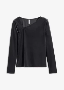bonprix Shirts & Tops^Shirt aus softem Samt schwarz