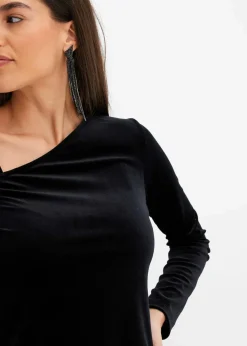 bonprix Shirts & Tops^Shirt aus softem Samt schwarz