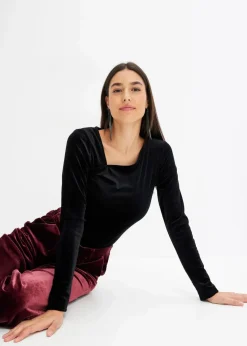bonprix Shirts & Tops^Shirt aus softem Samt schwarz