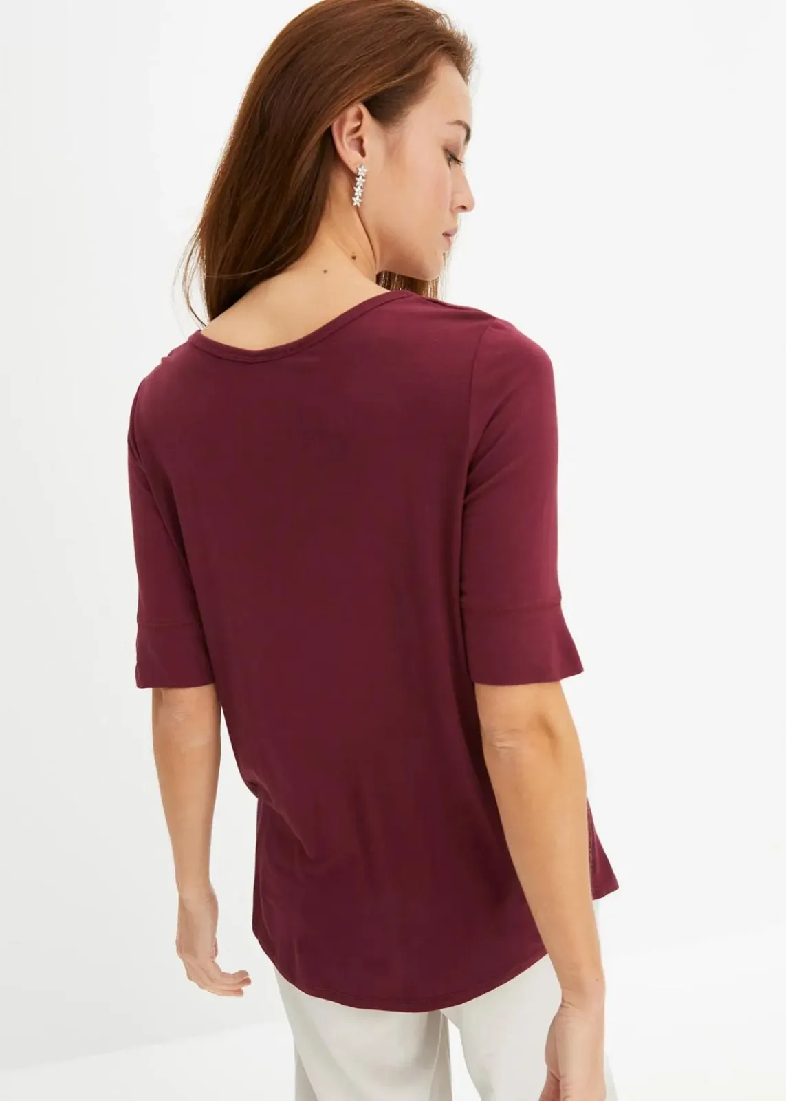 bonprix Shirts & Tops|Basics^Shirt aus softem Viskose-Mix ahornrot
